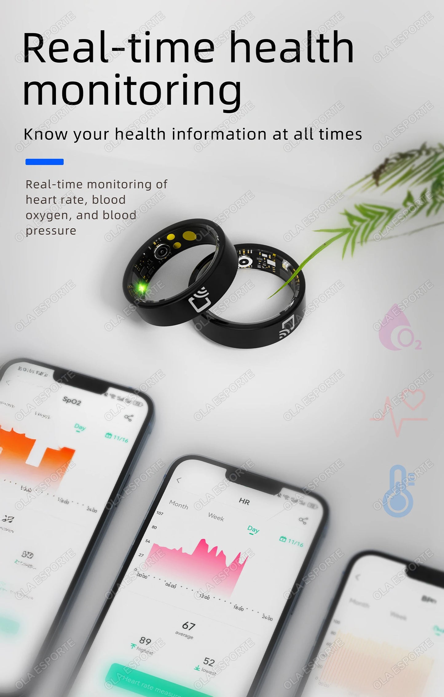 Smart NFC Health Tracking Ring